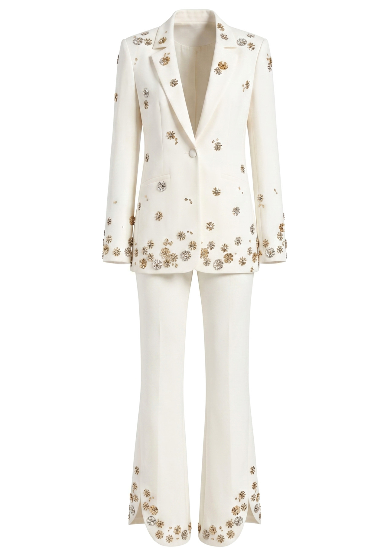 Crystal Flower Suit White 6