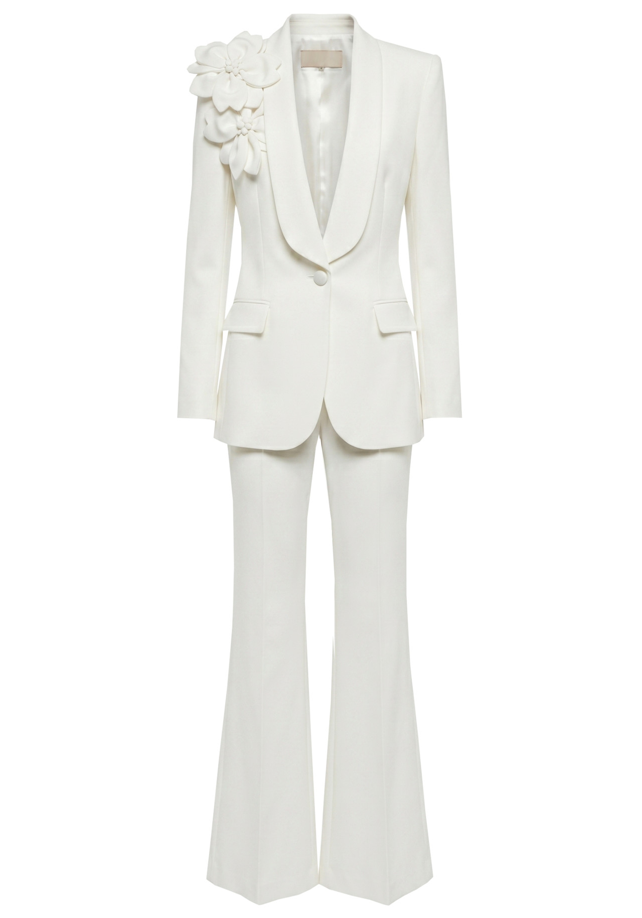 Long Sleeve Floral Detail Suit White 8