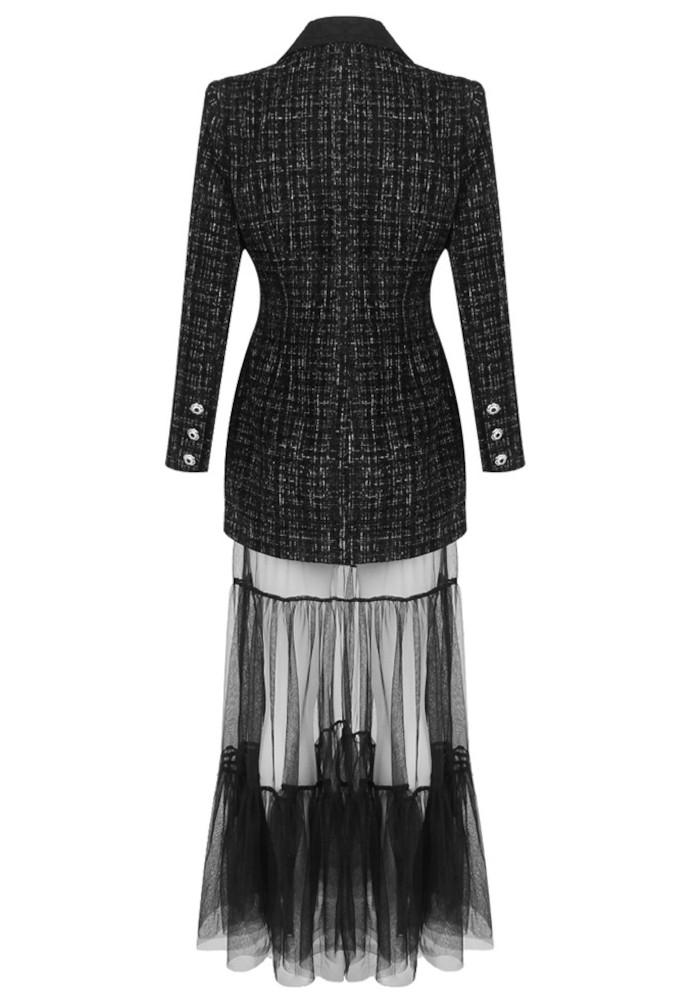 Long Sleeve Blazer Maxi Dress