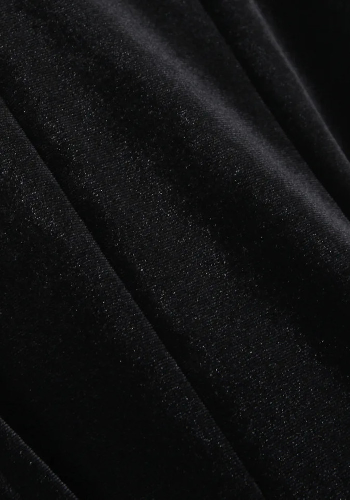 Long Sleeve A Line Velvet Dress Black 9 Long Sleeve A Line Velvet Dress Black 9
