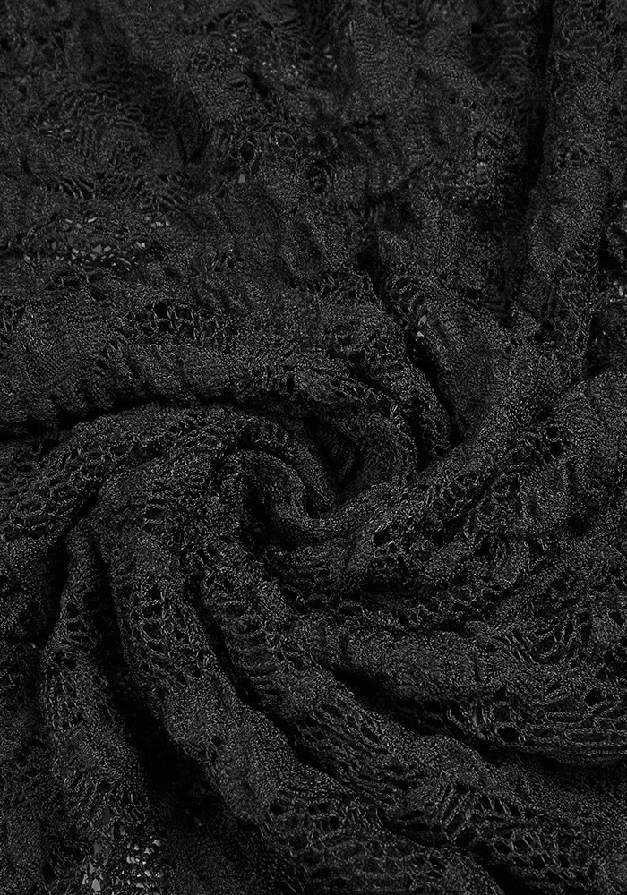 Long Sleeve Ruched Crochet Maxi Dress Black 10 Long Sleeve Ruched Crochet Maxi Dress Black 10