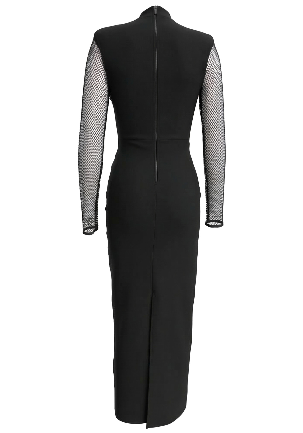 Long Sleeve Crystal Floral Detail Maxi Dress Black 7