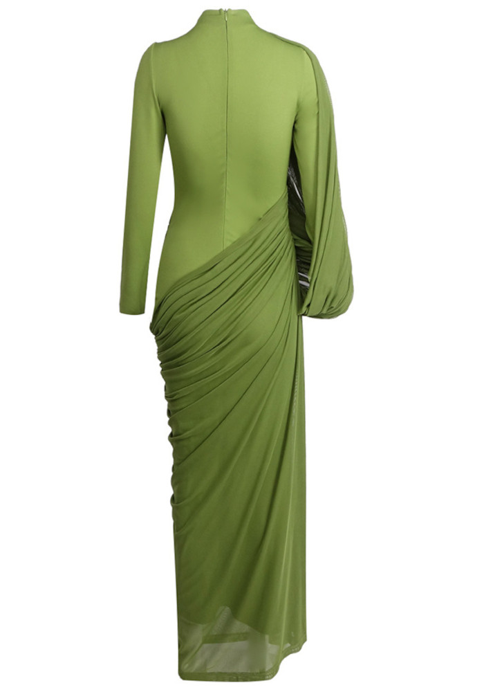 Long Sleeve Draped Maxi Dress