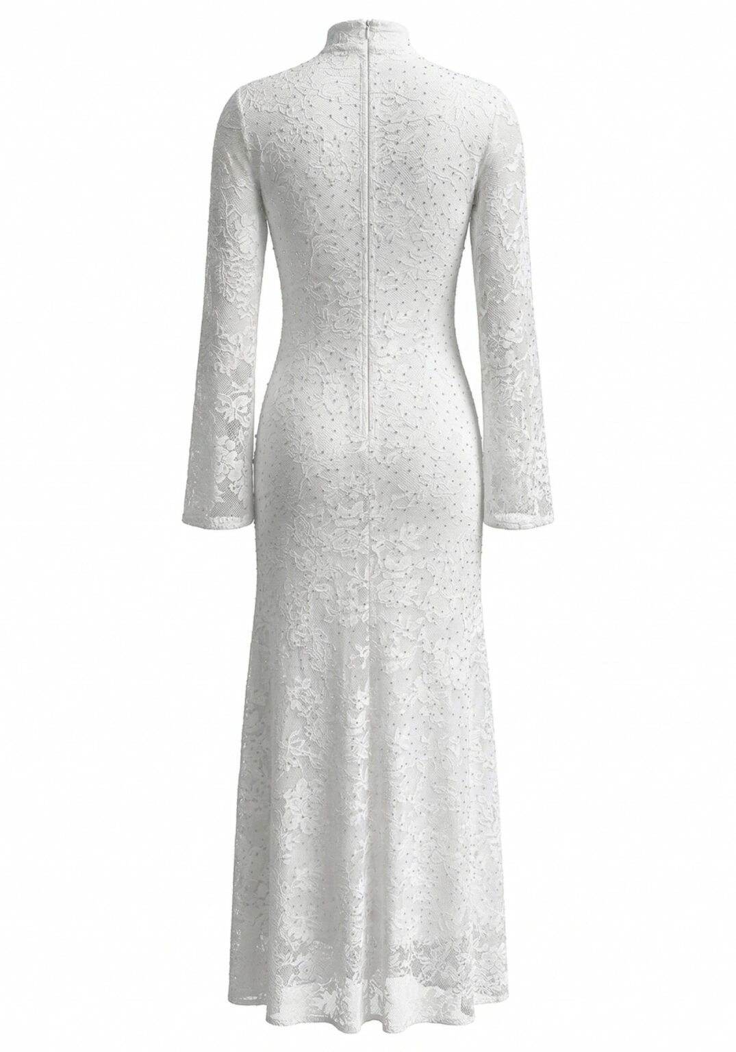 Long Sleeve Embellished Lace Maxi Dress