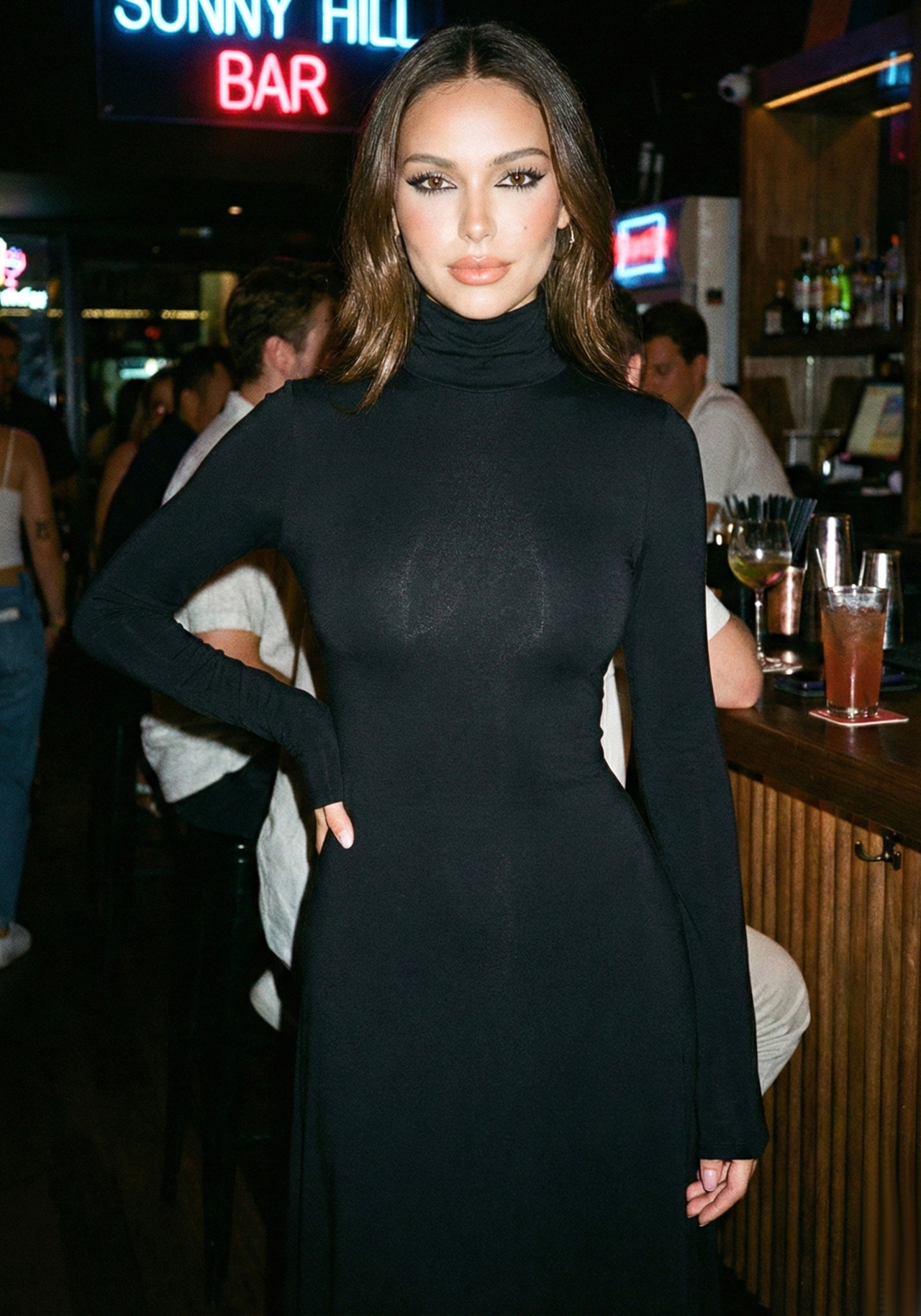 Long Sleeve Heart Cut Out Maxi Dress Black 5 Long Sleeve Heart Cut Out Maxi Dress Black 5