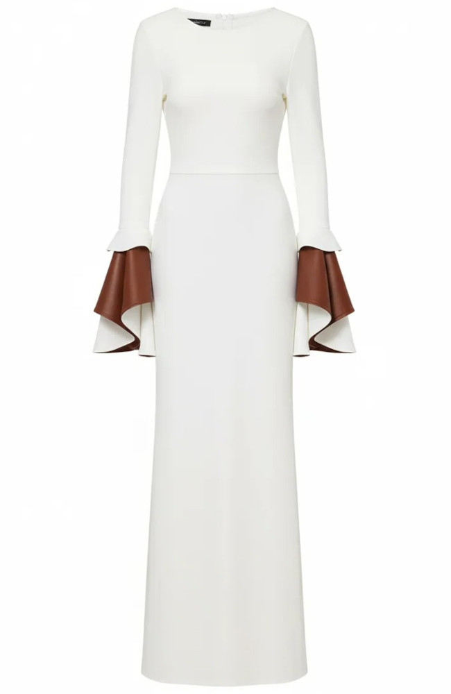 Flounce Sleeves Maxi Dress