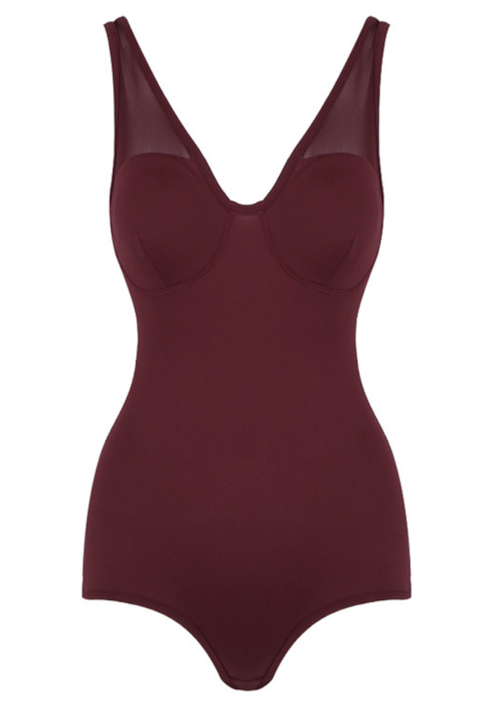 Long Sleeve Mesh Maxi Dress Burgundy 8