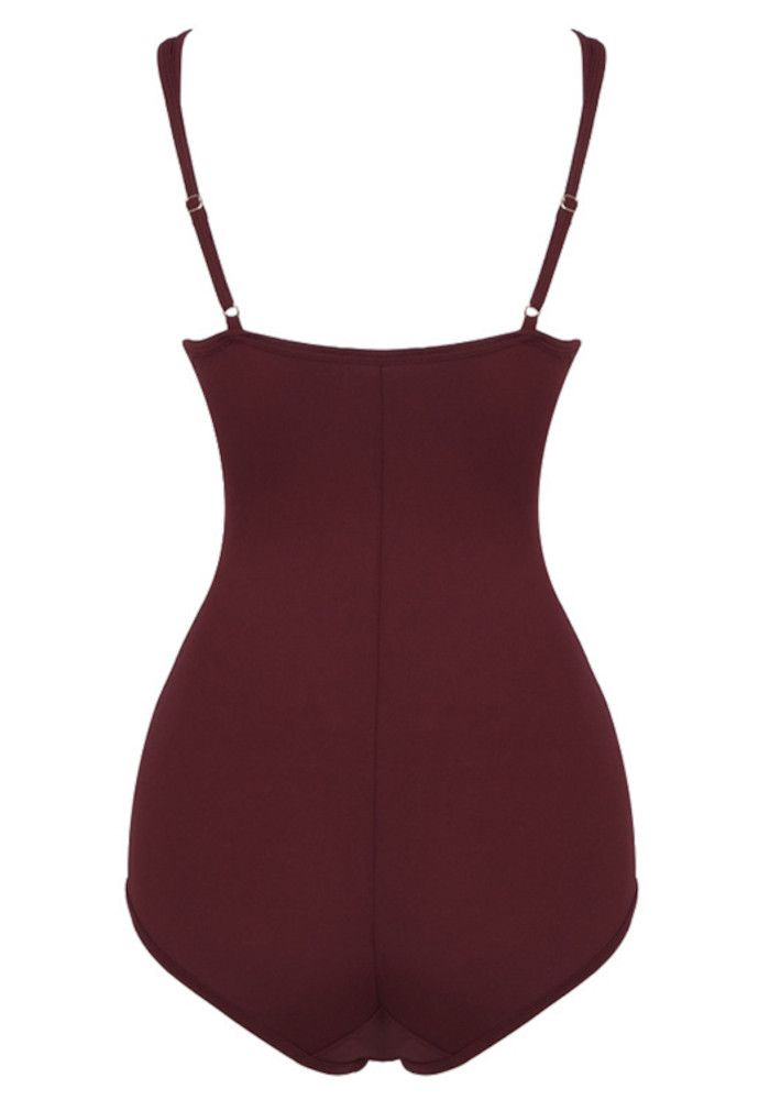 Long Sleeve Mesh Maxi Dress Burgundy 9