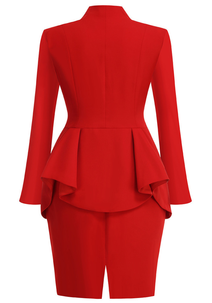Long Sleeve Peplum Dress