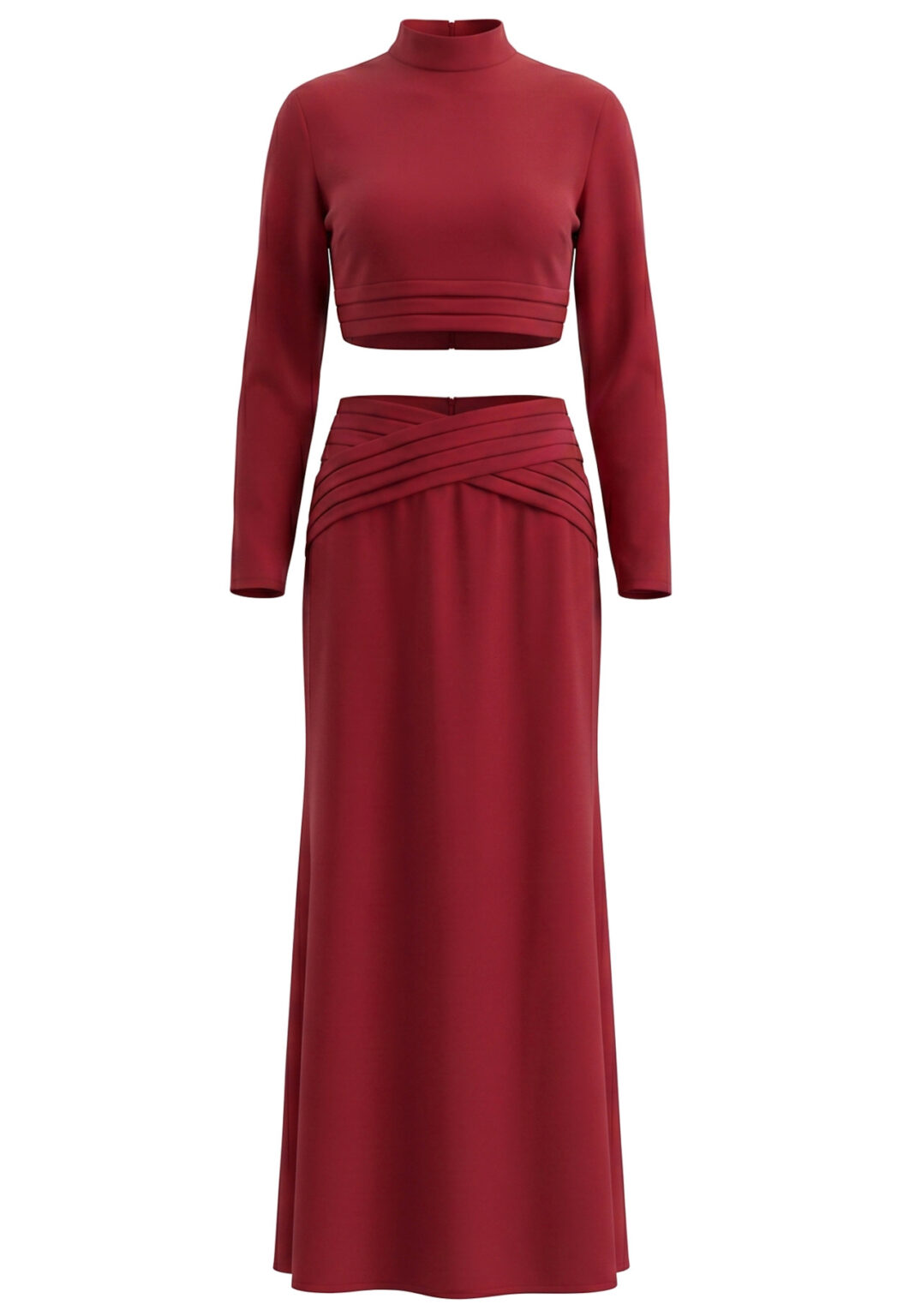 Long Sleeve Two Piece Maxi Dress