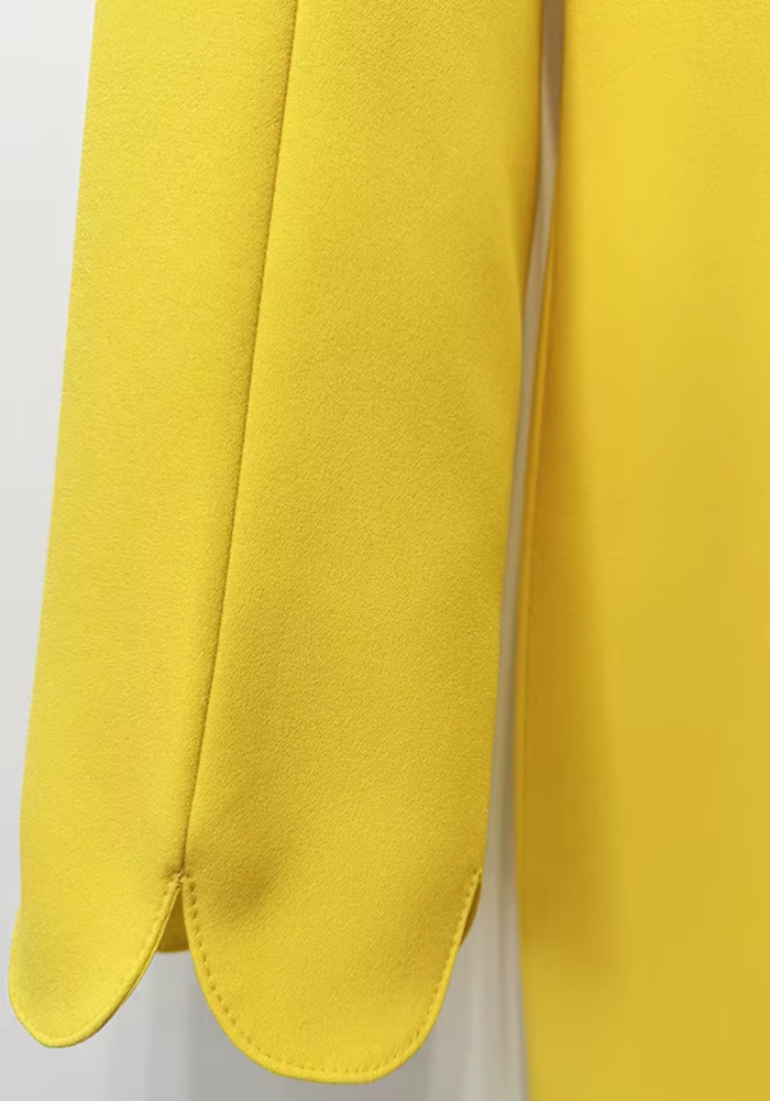 Long Sleeve Scalloped Hem Maxi Dress Yellow 9 Long Sleeve Scalloped Hem Maxi Dress Yellow 9