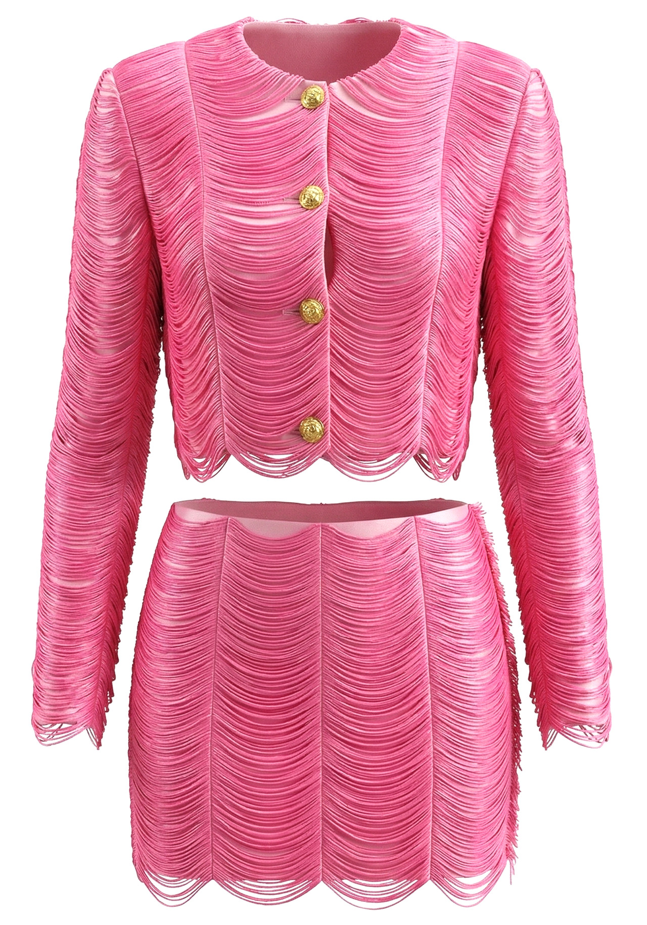 Long Sleeve Suit Hot Pink 9