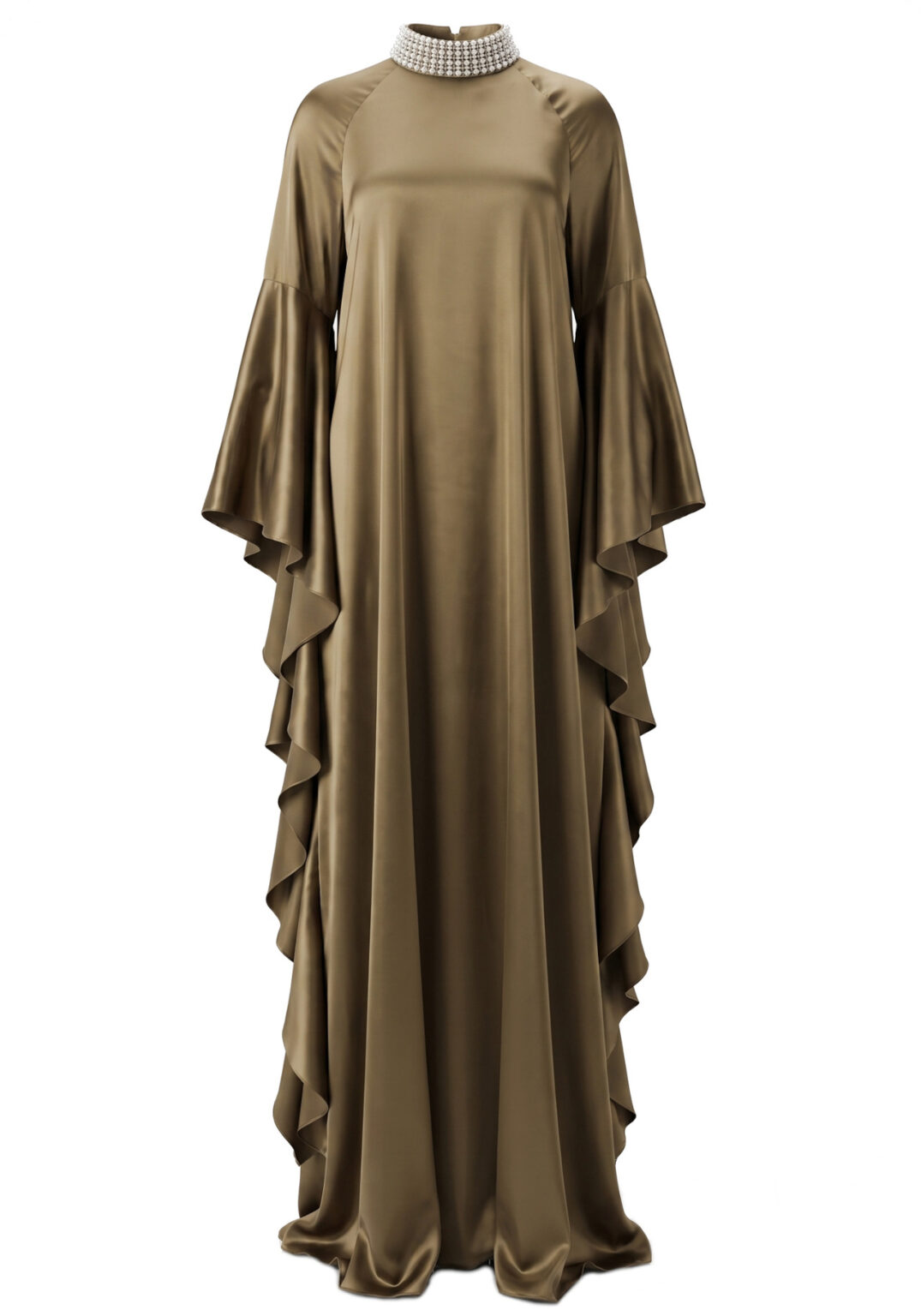 Long Ruffle Sleeve Maxi Dress