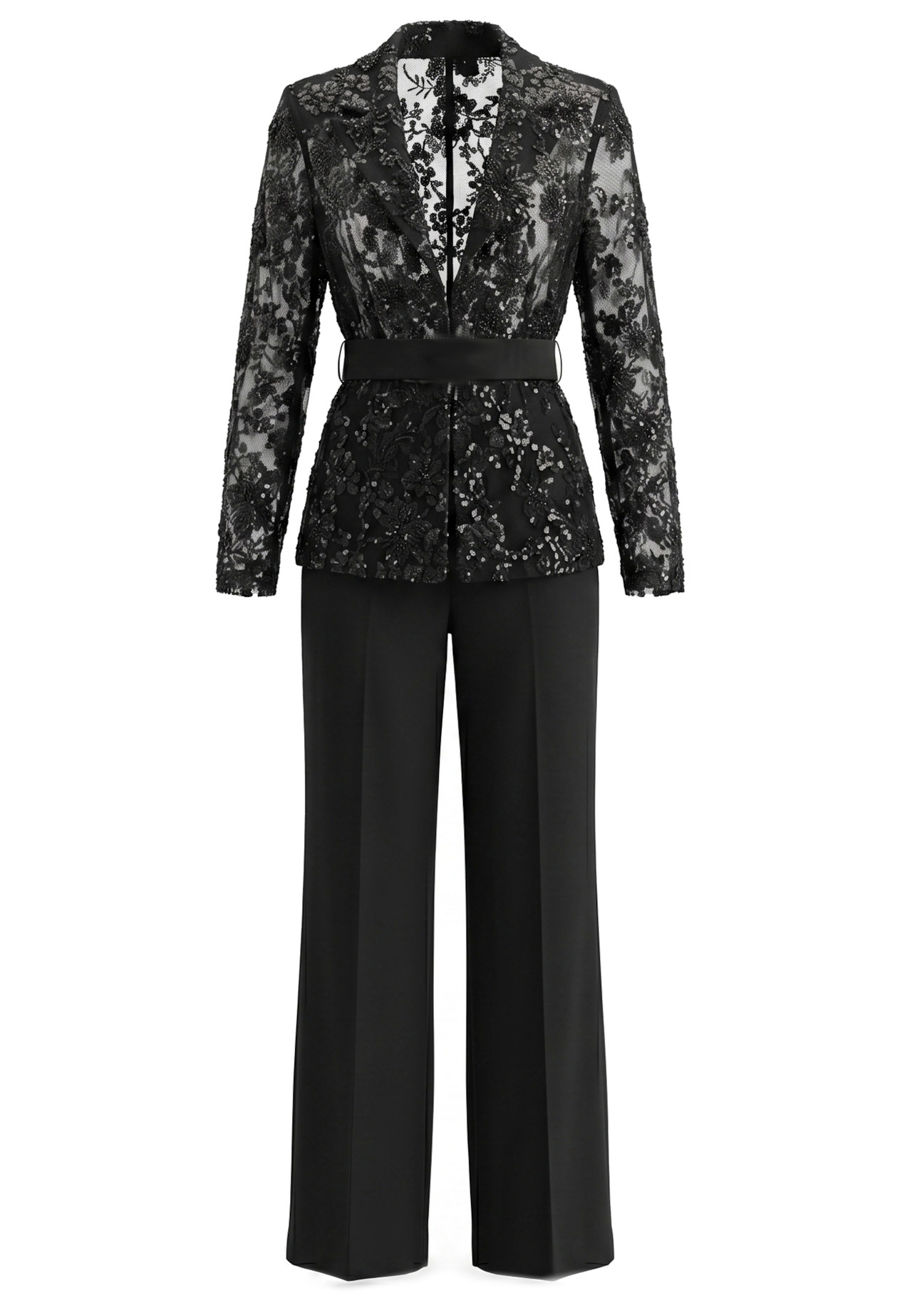 Sequin Lace Suit Black 8