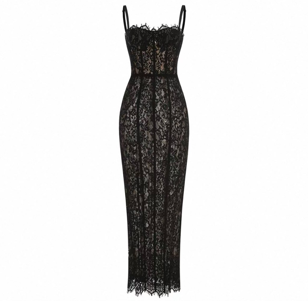 Lace Bustier Midi Dress